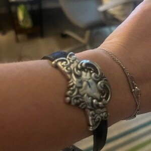 Brighton Solver bracelet with Black Leather Strap